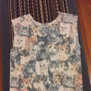 Cat faces tank: Men’s size Medium